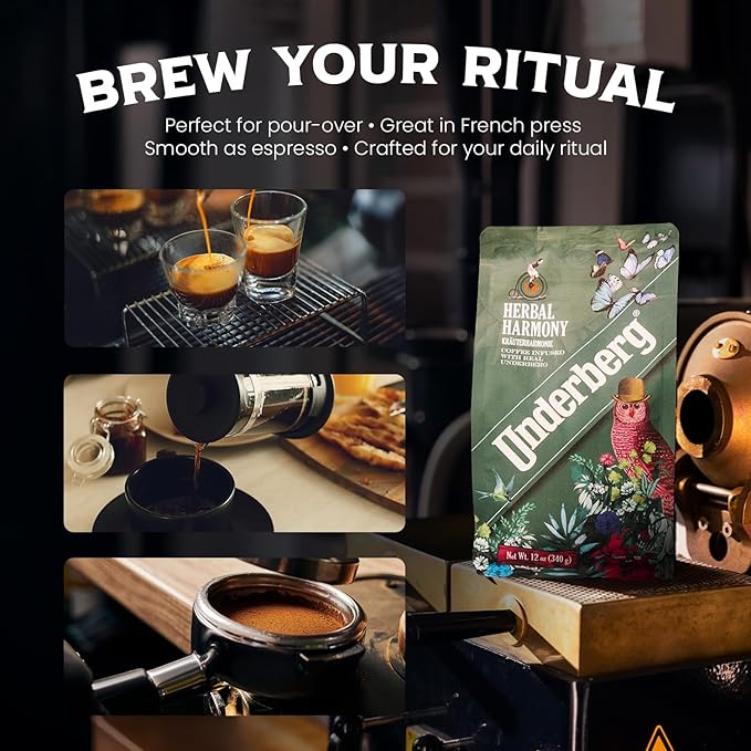 Underberg Herbal Harmony Specialty Coffee 12oz | Sumatran Suka Batek Beans Infused with Real Underberg Bitters | Bold Full-Bodied Flavor with Herbal Notes | Limited Collaboration Roast by Boston Stoke