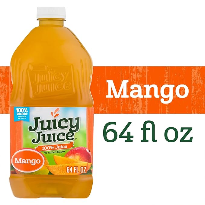 Juicy Juice Mango 100% Juice Two 64 Fl Ounce Bottles No Sugar Added Drink Vitamin C 2 Pack by ZIUU