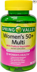 Spring Valley Women's 50+ Multi with Fruits &amp Vegetables Dietary Supplement 150 Tablets (One Bottle)