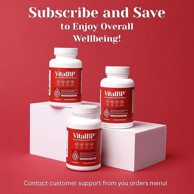 Vital BP - Support for Normal Blood Pressure - Supports Blood Flow &amp Arteries - with CoQ10 L-Citrulline and K2 &amp D3-60 Capsules