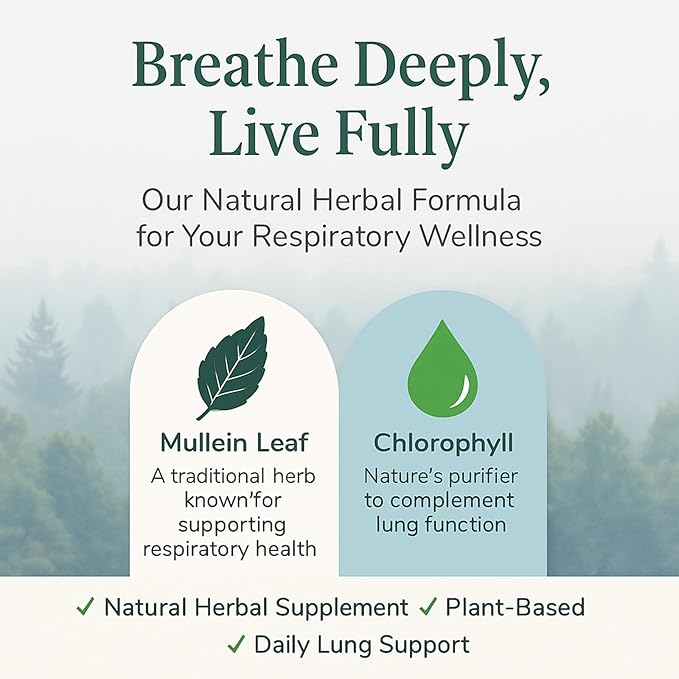 ETHALE Mullein Drops for Lungs – Natural Herbal Supplement with Mullein Leaf &amp Chlorophyll – Daily Lung and Breathing Support – 30 Day Supply Non-GMO Plant-Based Formula (2)