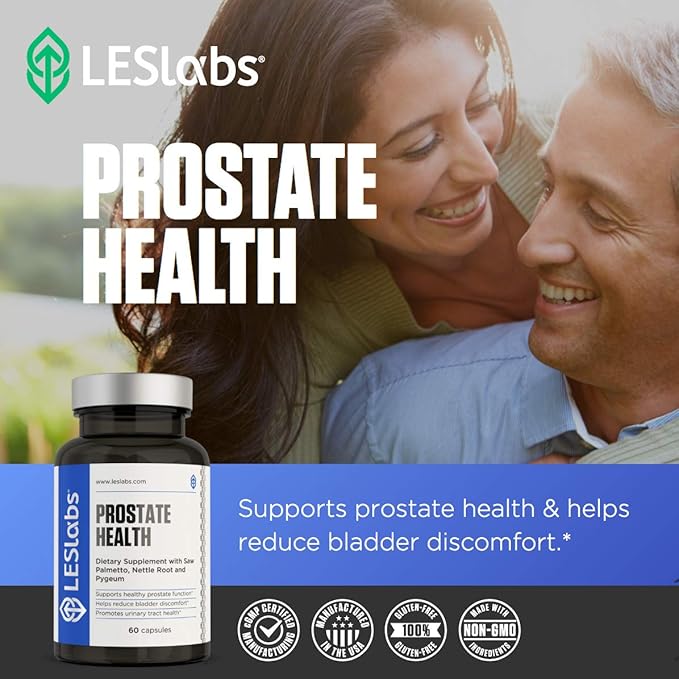 LES Labs Prostate Health – Prostate Support Urinary Tract Health Fewer Bathroom Visits &amp Improved Sleep – Saw Palmetto Pygeum Beta Sitosterol &amp Nettle Root – Non-GMO Supplement – 60 Capsul