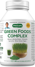 ANDREW LESSMAN Green Foods Complex 360 Capsules - Supplies Building Blocks for Healthy Tissue Growth Liver Support. 100 mg Each of Barley Grass Wheat Grass Blue Green Algae Chlorella Spirulina