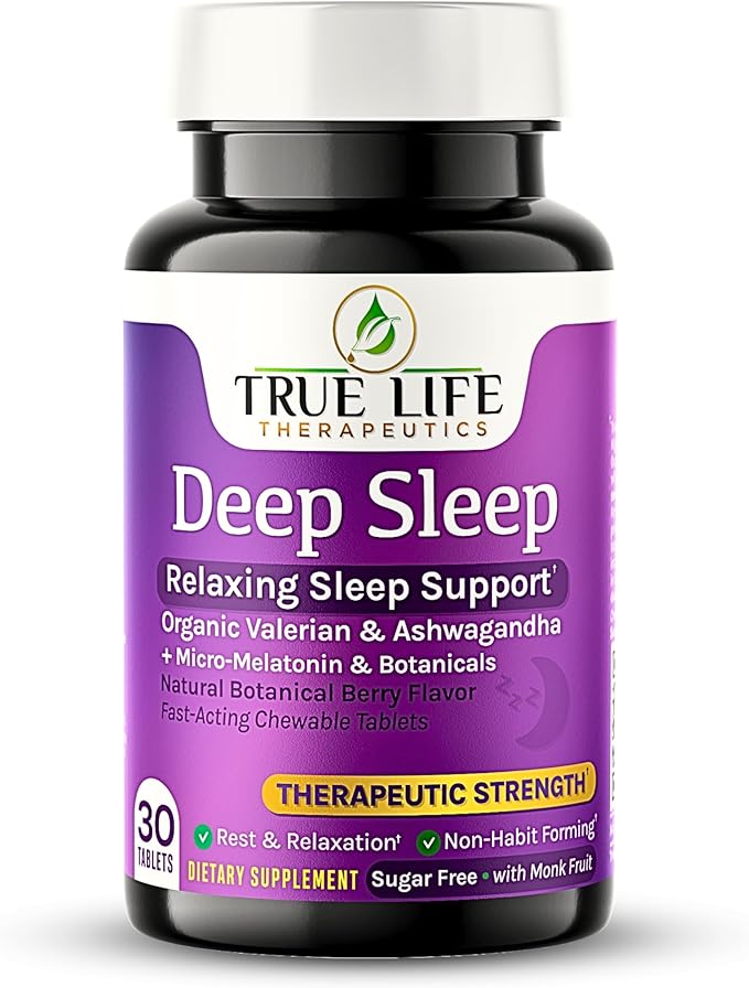 Powerful Sleep Support – Valerian Root Ashwagandha Melatonin &amp Botanical Terpenes – Fast-Acting Soft Chewable Tablets – Botanical Berry Flavor – 30ct
