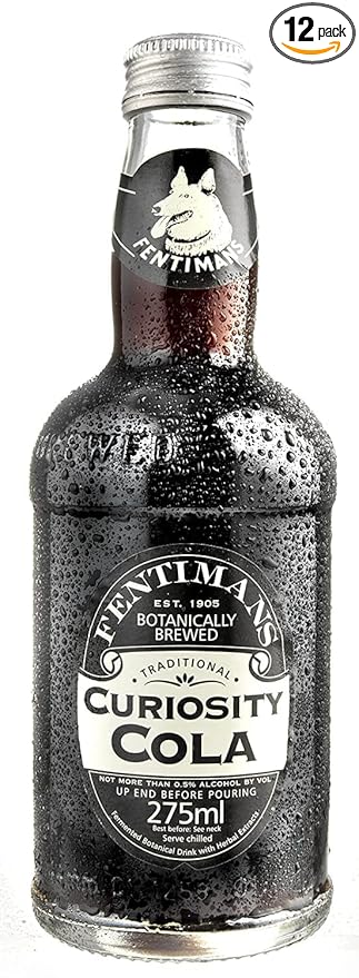 Fentimans Sparkling Curiosity Cola - Healthy Soda All Natural Soda Craft Soda with No Artificial Flavors Preservatives or Sweeteners Botanically Brewed - Curiosity Cola 275 ml (Pack of 12)