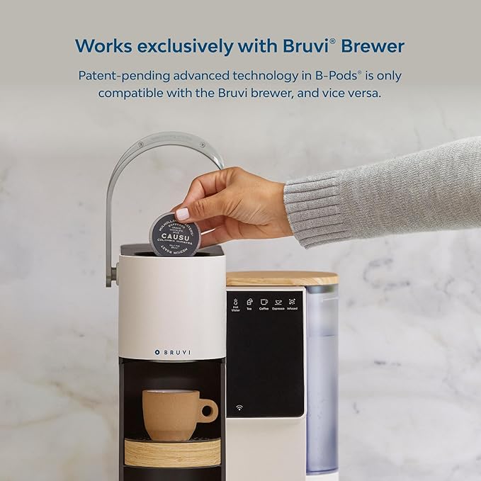 Mulholland Roasters | Causu Espresso B-Pods | Only Compatible with Bruvi Single-Serve Coffee Brewer | Includes 60 Pods