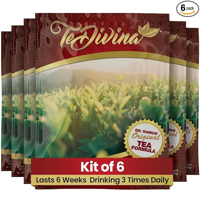 TeDivina Tea 12 Botanical Blend for Colon Cleanse and Body Support Original Flavor 0.3oz Pack of 6 by Vida Divina - Wellness Drink