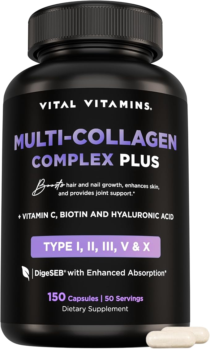 Vital Vitamins Multi-Collagen Plus 150 ct + Hyaluronic Acid Capsules 60 ct