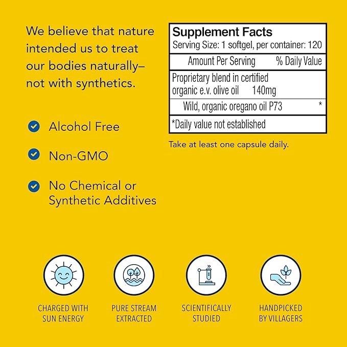 NORTH AMERICAN HERB &amp SPICE Super Strength Oreganol P73 - Pack of 3 120 Softgels - Immune System Support - Non-GMO Vegan Friendly - 360 Total Servings