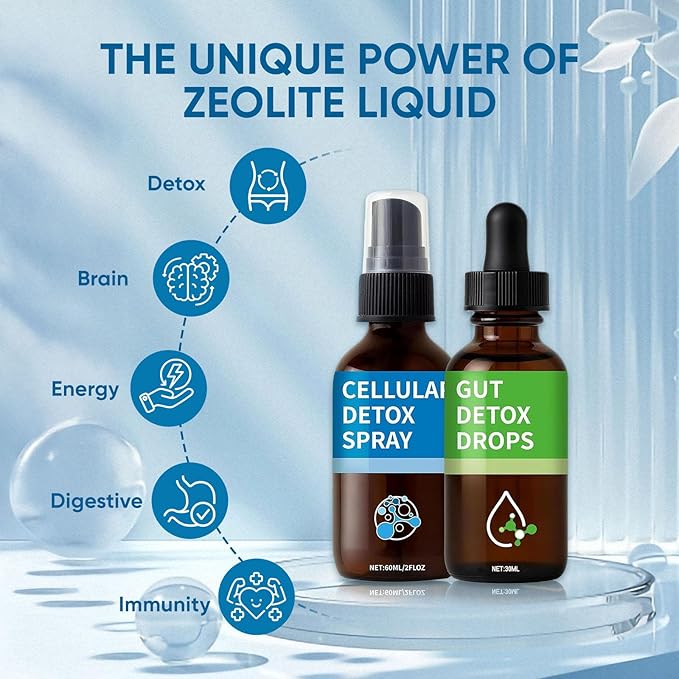 Zeolite Detox Pack Zeolite Drops for Detox &amp Cleanse Clinoptilolite Drops &amp Spray for Heavy Metal Support Gut Health for Adults
