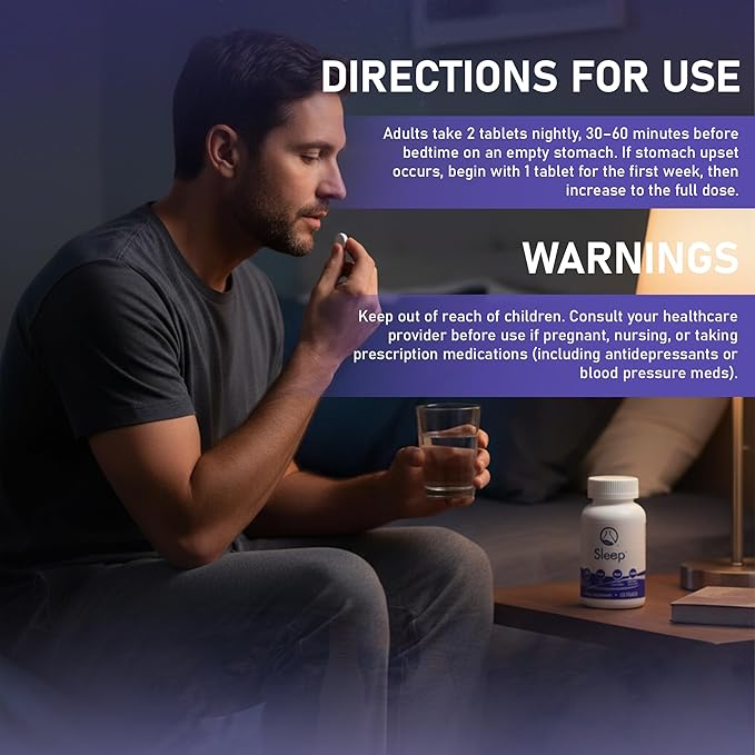 Sleeping Aid Supplement - Natural Sleep Supplement Tablets with Valerian Root Passionflower Magnesium Melatonin Soothing Herbs for Relaxation and Sleep - NASA Technology 60 ct