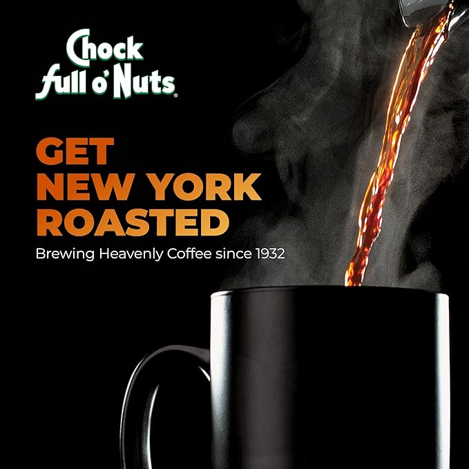 Chock Full o' Nuts Heavenly Original Decaf Ground Coffee – Premium Beans in Recyclable Steel Can – Rich Flavor &amp Aroma Medium Roast – Perfect for Drip Pour-Over Percolator – 24 Oz Can