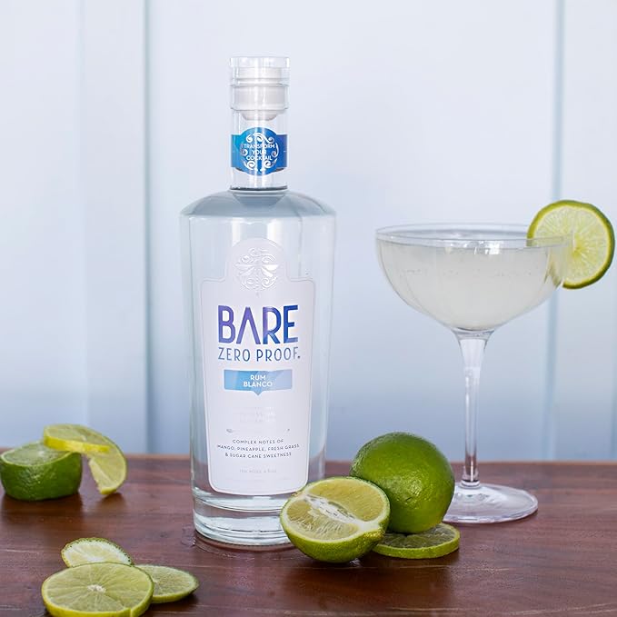 Bare Zero Proof® Rum Blanco Non-Alcoholic Spirit Alternative – Mango • Pineapple • Sugarcane (750 mL) | Ideal for Craft Zero Proof Cocktails | Pina Coladas | Daiquiris