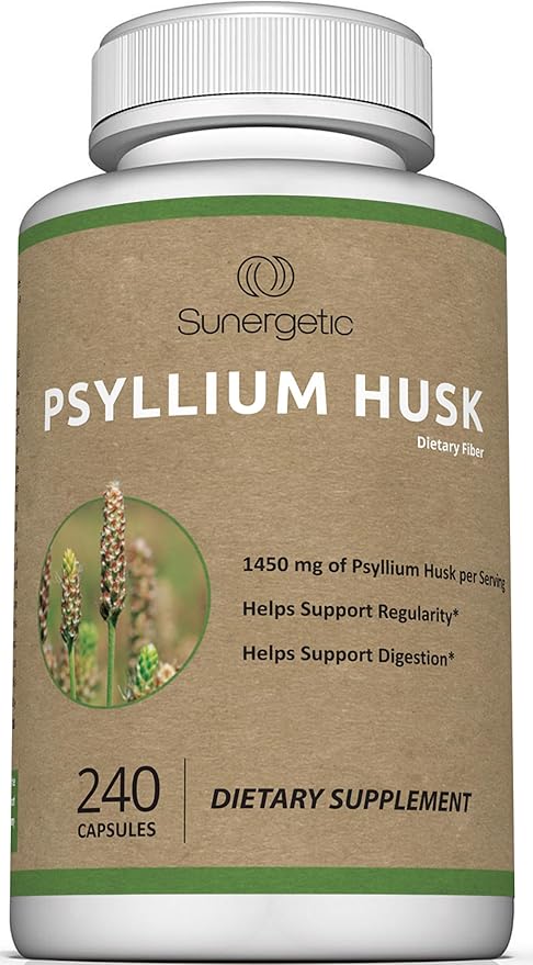 Premium Psyllium Husk Fiber Supplement 1450mg 240 Capsules