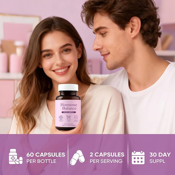 Hormonal Balance Supplements for Women - Weight Management for Menopause Relief Support Mood &amp Energy with Ashwagandha Ginger Root 60 Capsules