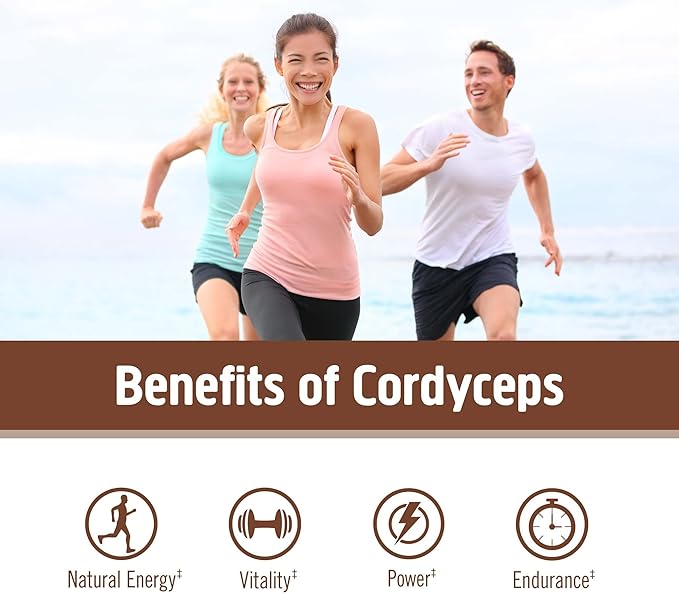 OM Mushroom Cordyceps Powder 7.05 oz (100 Servings) – Organic Vegan Non-GMO Gluten-Free – Energy Stamina &amp Endurance Support – Adaptogenic Superfood for Sports Performance Smoothies &amp Te