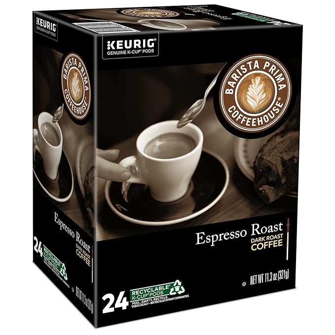 Barista Prima Coffeehouse Espresso Roast Coffee Keurig Single Serve K-Cup Pods 96 Count