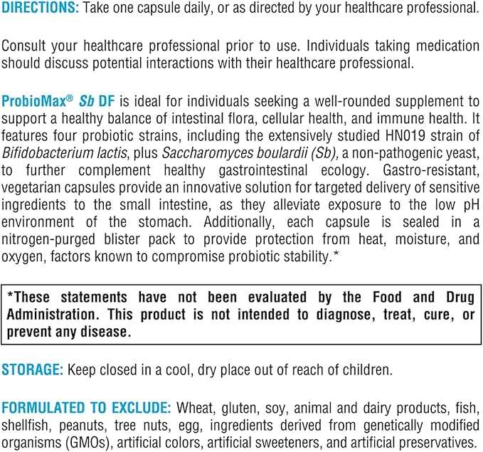 XYMOGEN ProbioMax Sb 35B - 35 Billion CFU Probiotic Supplement for Digestive Health Support* - Saccharomyces Boulardii - Vegetarian Non-GMO &amp Gluten-Free - 30 Capsules