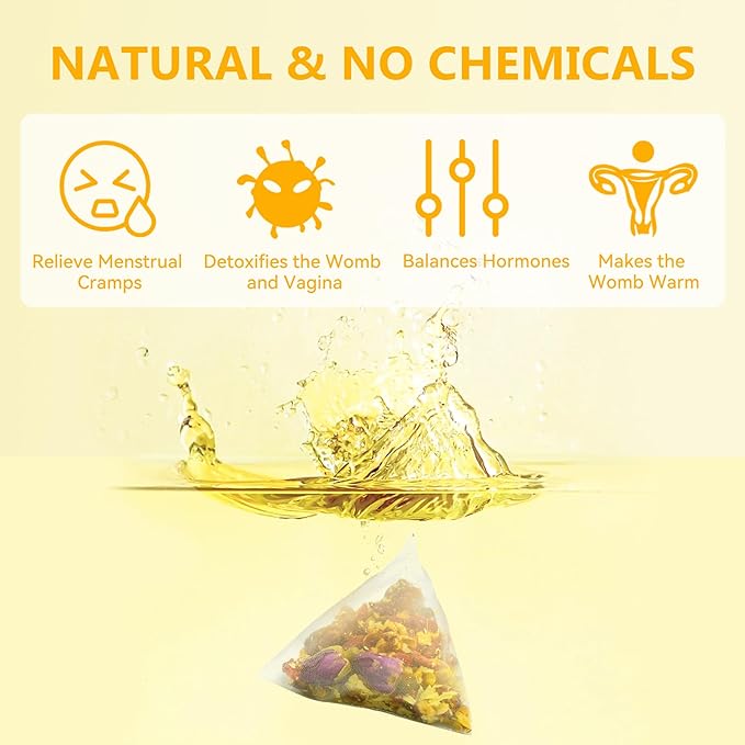 Aromlife Natural Womb Detox Tea Uterus Herbal Tea for Menstrual Uterus Detox &amp Cleanse with Natural Ginger Root Pcos Hormone Balance Tea Help for Ovary and Uterus Clean