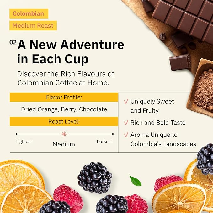 Colombian Medellín Coffee Beans - Single Origin Medium Roast Freshly Roasted To Order Organic Fine Espresso Grind Coffee Specialty Grade Fair Trade and Non-GMO - 5LB