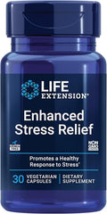 Life Extension Enhanced Stress Relief Lemon Balm Extract L-theanine decompress with This Supplement for Stress Gluten-Free Non-GMO Vegetarian 30 Capsules