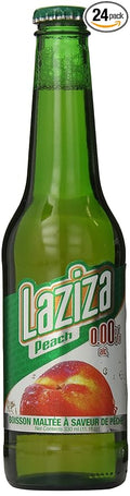Laziza Non Alcoholic Malt Beverage Peach 11 Ounce (Pack of 24)