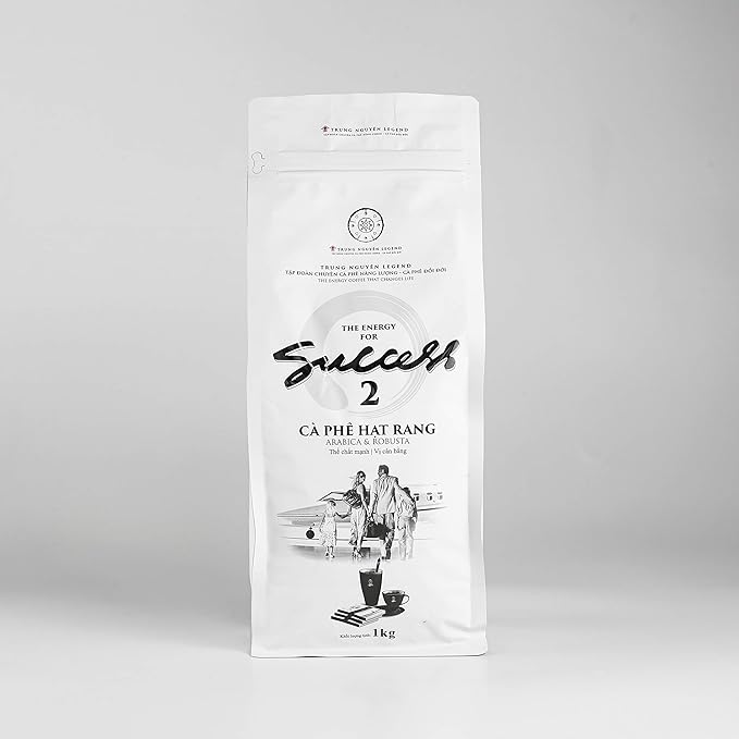 TRUNG NGUYEN LEGEND Coffee Bean Legend Success 2 35.27 Oz Bag Full-City Roast Balanced Taste Robusta &amp Arabica Vietnamese Energy Coffee Beans - Specialized for Ice Coffee