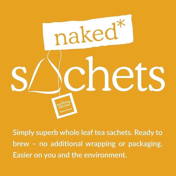 Two Leaves and a Bud Organic Chamomile - 50 Naked Tea Sachets Naturally Caffeine Free Whole Leaf Herbal Tea in Eco-Friendly Unwrapped Compostable Sachets Resealable Bag 50 Count (Pack of 1)