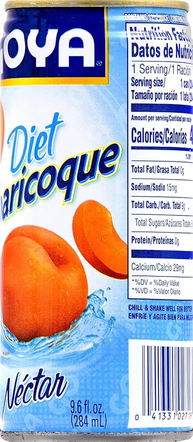 Goya Foods Diet Apricot Nectar 9.6 Fl Oz (Pack of 24)