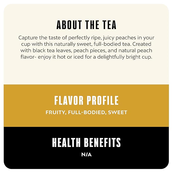 BLK &amp Bold Peach Loose Leaf Black Tea Naturally Sweet &amp Fruity Bright Full-Bodied Blend 3 oz (2 Pack)