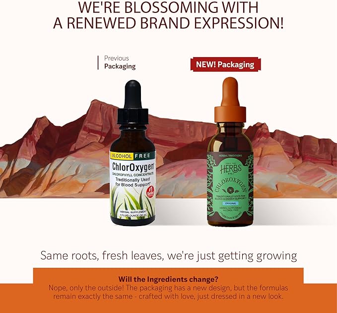 Herbs Etc. ChlorOxygen Chlorophyll Concentrate - Highly-Concentrated Energy Support - Aids Healthy Blood Circulation - Natural Vitality Support - Alcohol-Free - 2 fl oz (About 132 Servings) - 2 Pack