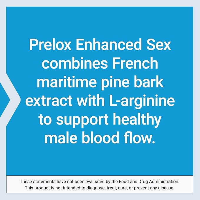 Life Extension Prelox Enhanced Sex – French Maritime Pine Bark Extract L-Arginine – Male Sexual Health Promotes Male Blood Flow – Gluten-Free Non-GMO – 60 Tablets