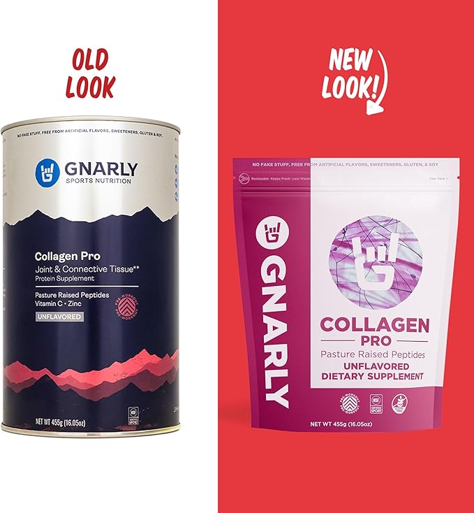 Gnarly Nutrition Collagen Peptides – Gnarly Collagen Pro with Vitamin C Zinc &amp Copper – NSF Sport Certified Protein Synthesis Vitamin Powder – Unflavored 16.05 oz (30 Servings)