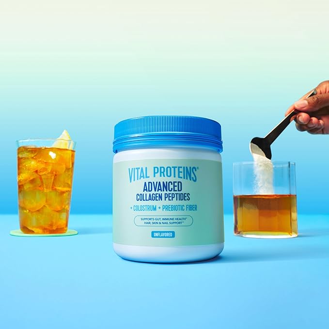 Vital Proteins® Advanced Collagen + Colostrum + Prebiotic Fiber 2.5g VERISOL® Collagen Peptides Supports Gut Immune Health** Hair Skin &amp Nail Support**