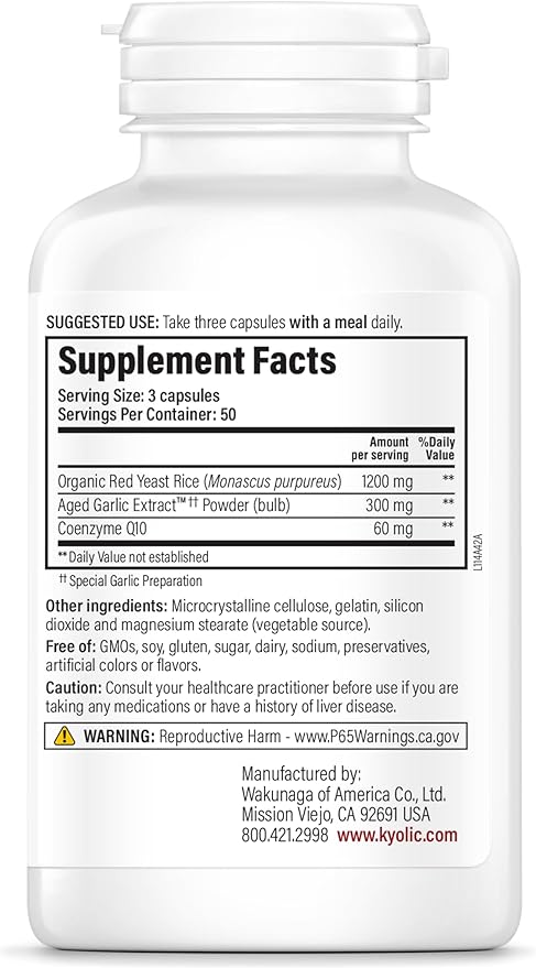 Kyolic Aged Garlic Extract Formula 114 Red Yeast Rice CoQ10 150 Capsules