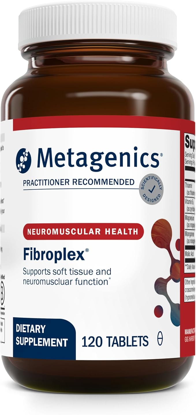 Metagenics Fibroplex - Magnesium Malic Acid &amp B Vitamins for Neuromuscular Bone Heart &amp Stress Support* - Chelated Minerals Non-GMO Gluten-Free Vegetarian - GMP Certified Facility - 120