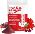 120LIFE Blood Pressure Support Natural Beet Root Powder Drink Mix with Pomegranate Powder Cranberry Supplement Tart Cherry Hibiscus and Magnesium (28 Servings) - Gluten-Free Vegan