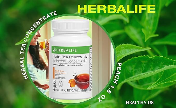 Herbalife Herbal Tea Concentrate: Peach 1.8 Oz. (51g) Gluten Free Naturally Flavored No Artificial Sweetener