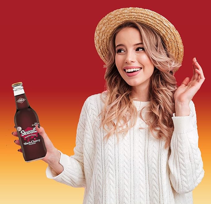 Stewart's Wishniak Black Cherry Soda 12 fl oz (12 Glass Bottles)