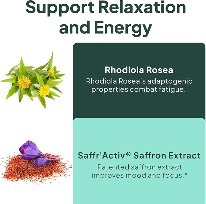 Organics Ocean Chill Buttons – Natural Ashwagandha Gummy Supplement with Organic KSM-66 Saffron &amp Rhodiola Rosea – Supports Relaxation Mood Focus &amp Energy - 3-Pack 180 Count
