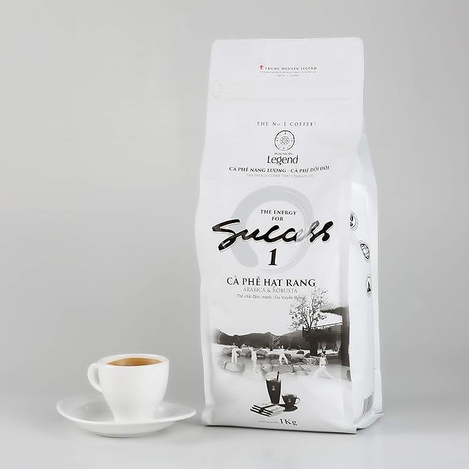 TRUNG NGUYEN LEGEND Coffee Bean Legend Success 1 35.27 Oz Bag Dark Roast Original Taste Robusta &amp Arabica Vietnamese Energy Coffee Beans - Specialized for Ice Coffee