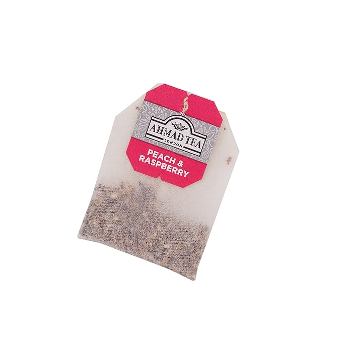 Ahmad Tea Infusions Peach and Raspberry Teabags 20 ct (Pack of 6) - Decaffeinated &amp Sugar-Free