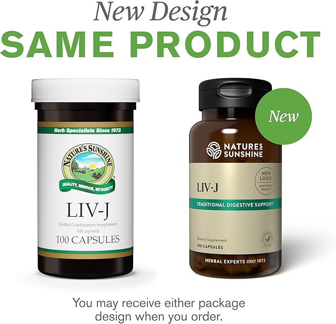 Nature's Sunshine LIV-J 100 Capsules | Herbal Blend Supports Digestion by Nourishing the Liver and Spleen and May Help to Cleanse the Digestive System