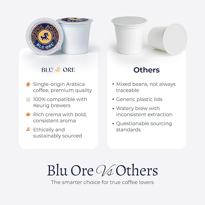 Blu Ore Premium Vietnamese Coffee Pods - Recyclable Single Serve K-Cup Compatible (24 Count) - 100% Arabica Coffee No Preservatives or Artificial Flavor (Medium Roast)