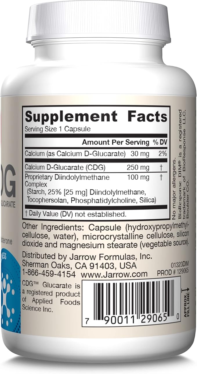 Jarrow Formulas - DIM + CDG Veggie Capsules - - DIM &amp CDG Supplement - for Hormone Balance - Non-GMO - Gluten Free30 Count (Pack of 2)