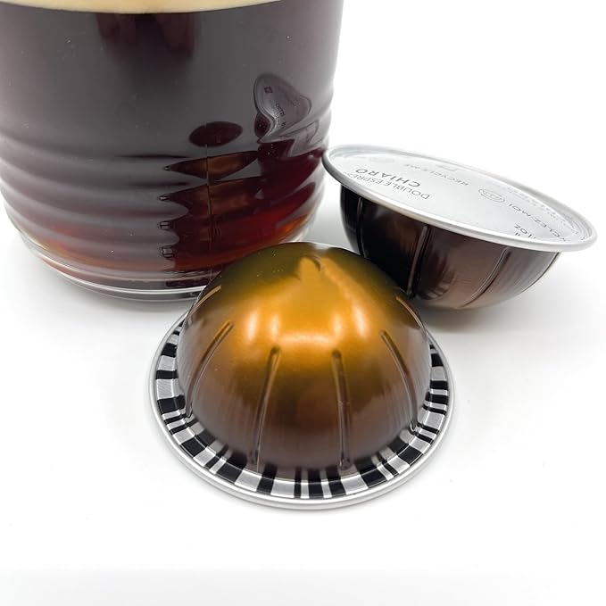 Double Espresso Chiaro Coffee Pods The Perfect Blend Premium Coffee &amp Espresso Capsules Pods Brews 80ml / 2.7 Ounce 10-Capsules Pods Pack of 1 (10 Chiaro)