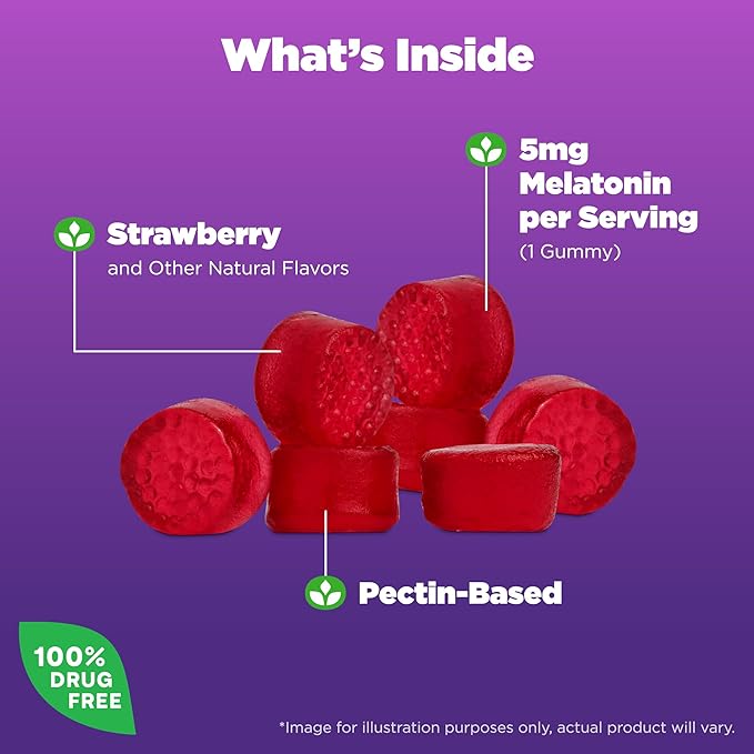 Natrol Melatonin 5mg Gummies 140ct &amp 90ct Strawberry Sleep Support