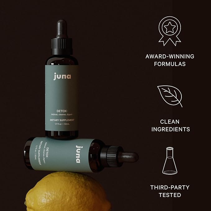 Juna Detox Chlorophyll Drops — Daily Wellness &amp Detox Support | Lemon Mint Spa Water Taste | Supports Cellular Health Cleanse and Internal Freshness | 60mg Chlorophyll per Serving