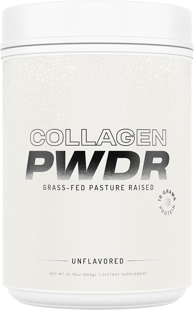 PWDRS Collagen | Promotes Hair Skin Nail Joint Bone and Ligament Health | Grass Fed &amp Pasture Raised | All Natural Zero Sugar (Unflavored)