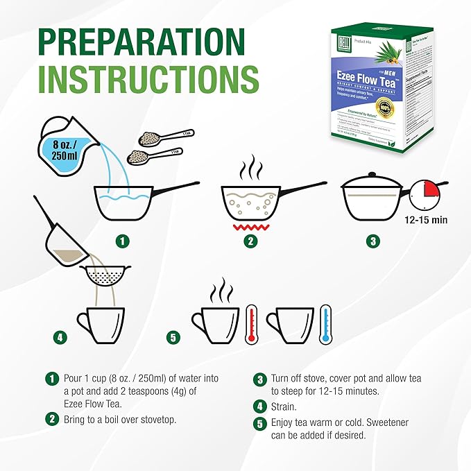 Bell Ezee Flow Urinary Support Tea for Men -A Natural Solution - Helps Ease the Flow and Normalize Urinary Frequency without the Burning and Dribbling - Sold directly by the Manufacturer